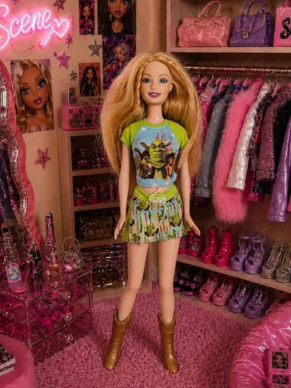 Mattel Barbie DreamWorks Shrek Fashion Doll Blonde 2004 Movie Collector Rare